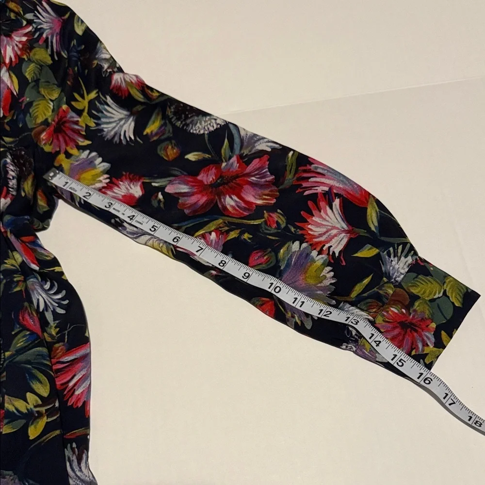 J. Crew Multicolor Floral Blouse XS 100%silk